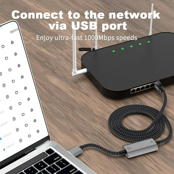 WEIFEI-Ethernet to USB Cable Gigabit, USB A 3.0 to RJ 45 Cord 3.93 FT ...