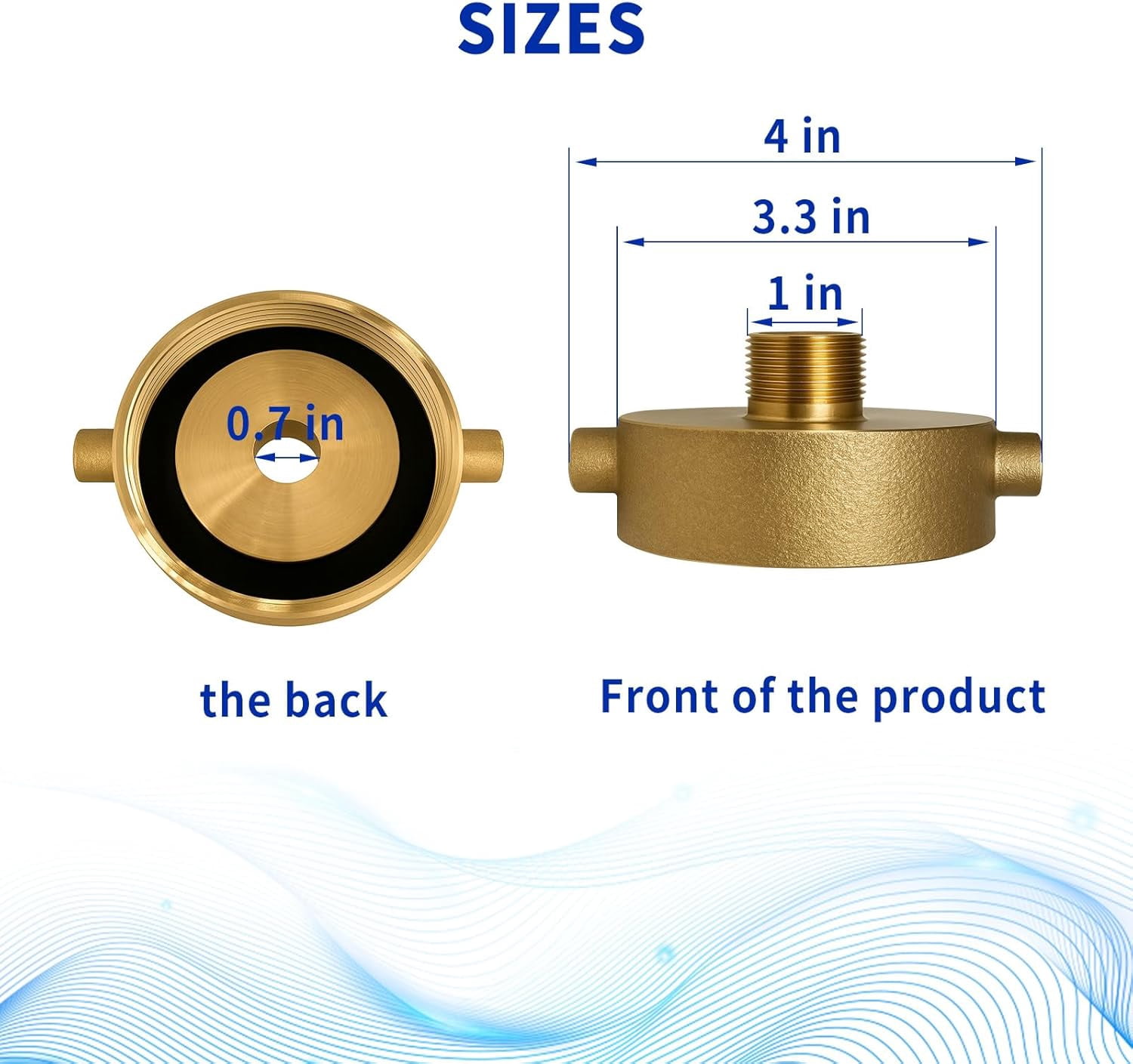WEIFEI Fire Hydrant Hose Adapter 2 1 2 NST NH Female X 3 4 GHT Male weifei-fire-hydrant-hose-adapter-2-1-2-nst-nh-female-x-3-4-ght-male