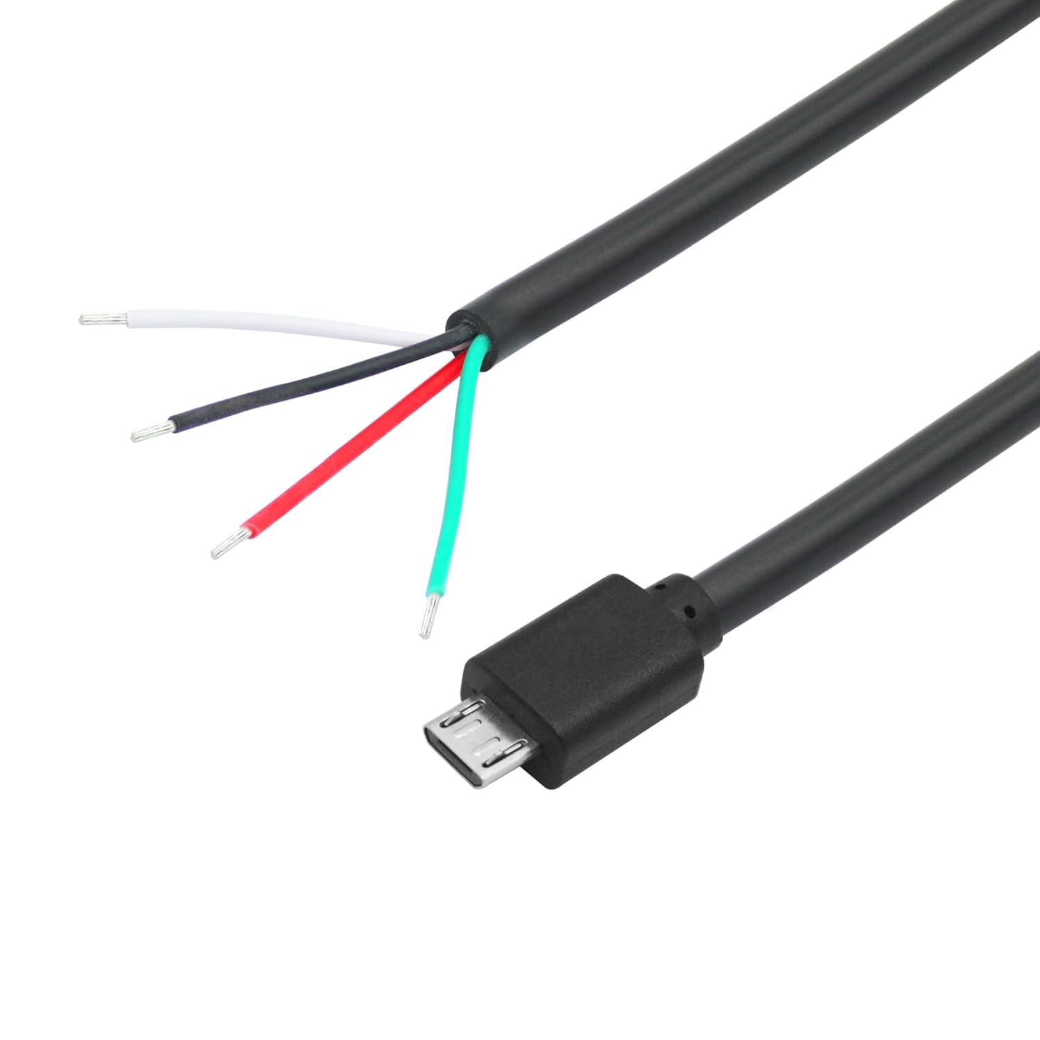 WEIFEI-Short Micro USB Male to 4 Pin Bare Wire 11inch, Micro USB Male ...