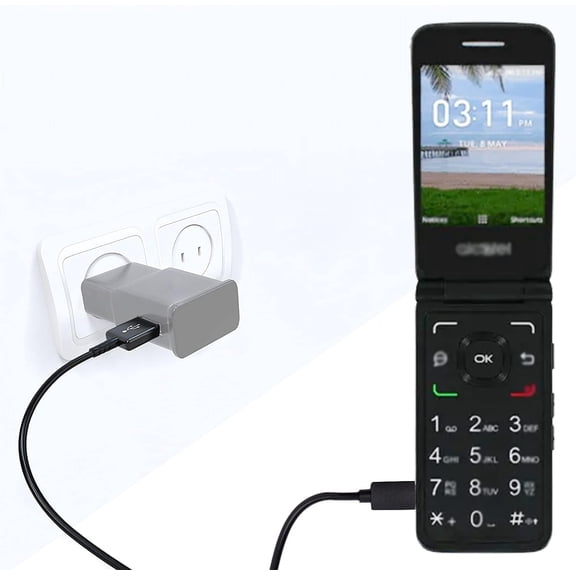 WEIFEI-USB Charger & Data Transfer Cable - Compatible with Alcatel Smartflip & Go Flip Phones