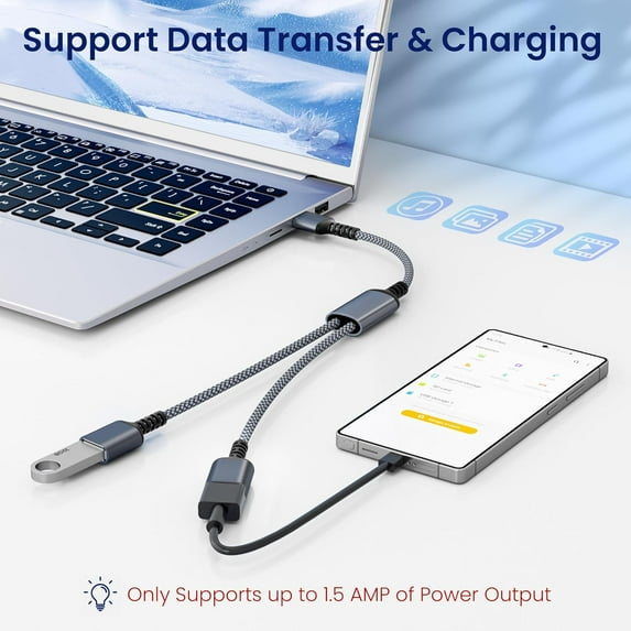 WEIFEI-USB Splitter 3.3FT,USB-A 1 In 2 Out Y Cable Dual Port Extender Adapter Usba Male Female Extension Hub Data Power Charger Splitter Converter Tv Pc Lap - Foto 6