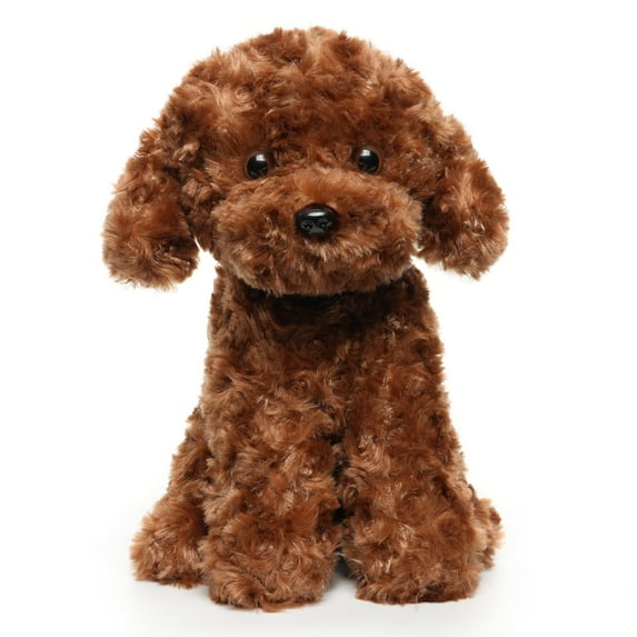 WEIGEDU Adorable Fluffy Red Standard Poodle Stuffed Animals, Labradoodle Dog Puppy Plush Animal Toys, 12.6 inches, Brown
