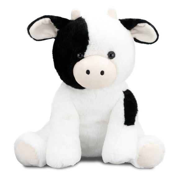 WEIGEDU Calf Cow Stuffed Animals Plush Toys, 14 inches, Black and White