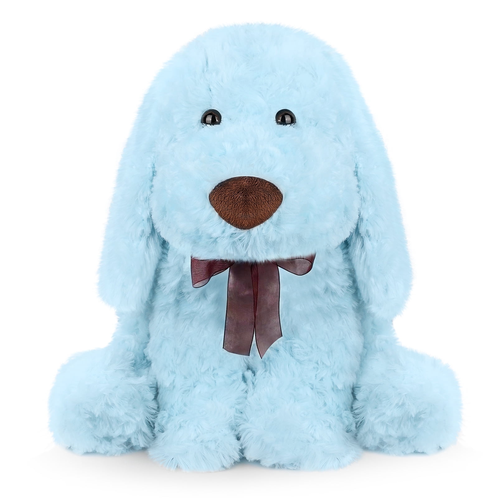 WEIGEDU Furry Poodle Puppy Dog Blue Stuffed Animal Plush Toys for Kids Boys Girls Birthday Bedtime Xmas Gift, 11.8 inches, Blue