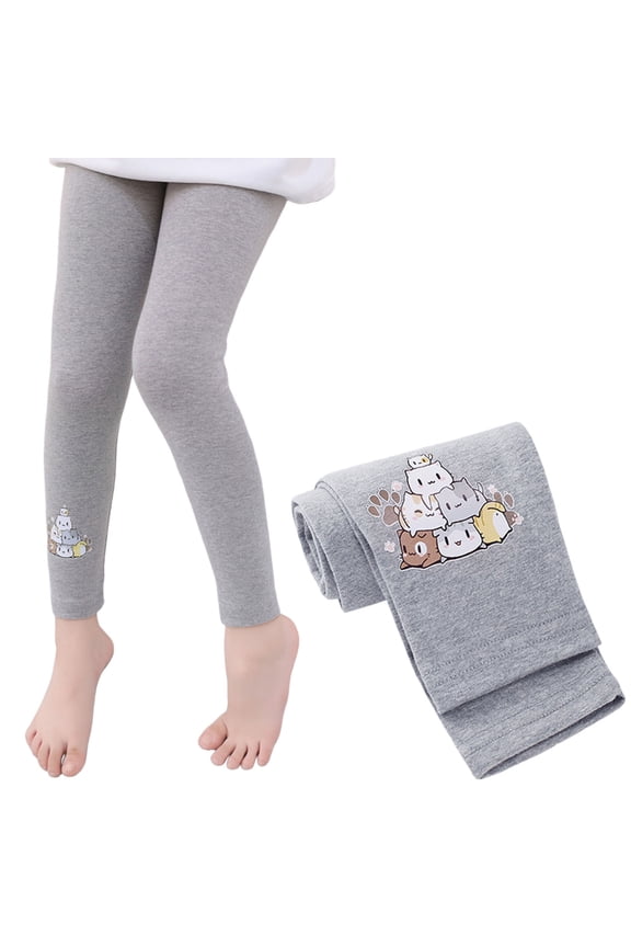 Child Autumn Winter Leggings Brushed Pants Girls Casual Elastic Spring Pants Comfort Trousers Solid Color Slacks