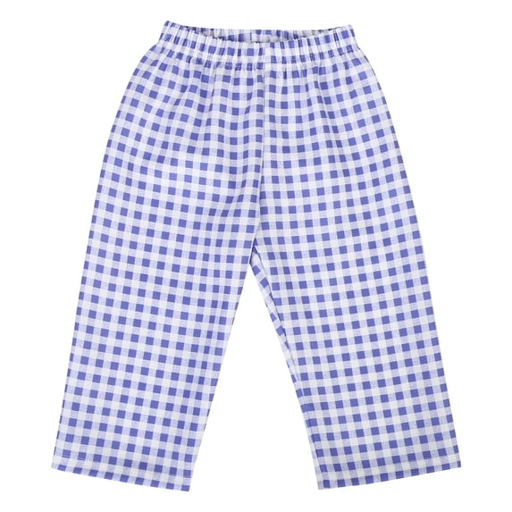 WEIGFI Child Baby Girls Boys Summer Plaid Cropped Pants Loose Casual Fashion Pants Birthday Trousers Solid Color Daily Slacks
