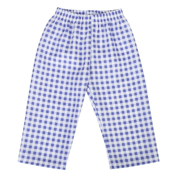 WEIGFI Child Baby Girls Boys Summer Plaid Cropped Pants Loose Casual Fashion Pants Boho Trousers Solid Color Daily Slacks