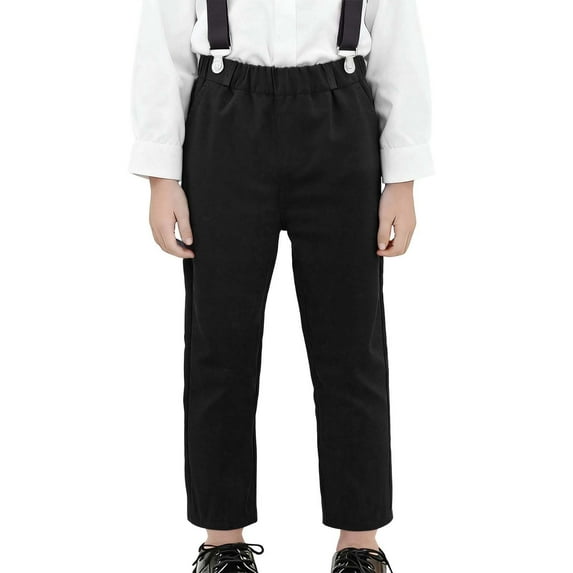 WEIGFI Child Boys Formal Dressy Pants Classic Flat Front School Trousers Kids Youth Comfortable Stretch Fit Holiday Solid Color Slacks