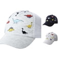 thumbnail image 1 of WEIGFI Child Boys Girls Baseball Cap Sun Hat With Mesh Adjustable Snapback Dinosaur Print Outdoor Activity Lightweight Caual Summer Daily Wear Lovely Vacation Hats,White,0-1 Year, 1 of 4