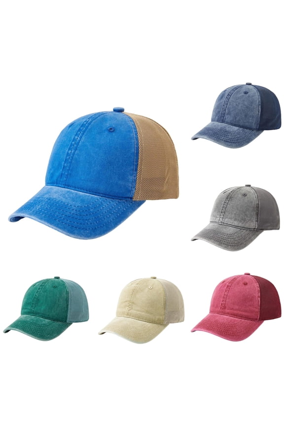 Child Boys Girls Baseball Cap Sun Hat With Mesh Adjustable Snapback Solid Color Outdoor Sports Lightweight Cool Spring Summer Street Casual Lovely Vacation Hats,Blue,3-10 Years