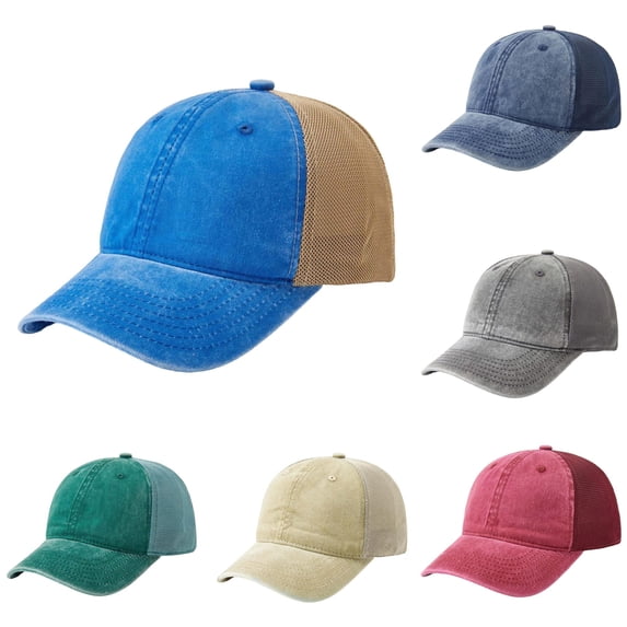 WEIGFI Child Boys Girls Baseball Cap Sun Hat With Mesh Adjustable Snapback Solid Color Outdoor Sports Lightweight Cool Spring Summer Street Casual Lovely Vacation Hats,Blue,3-10 Years