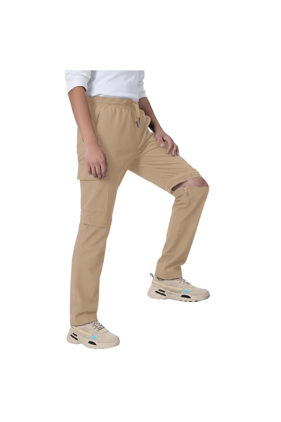 Child Boys Outdoor Convertible Pants With Detachable Legs For Hiking Camping And All Weather Adventures Cute Trousers Solid Color Slacks