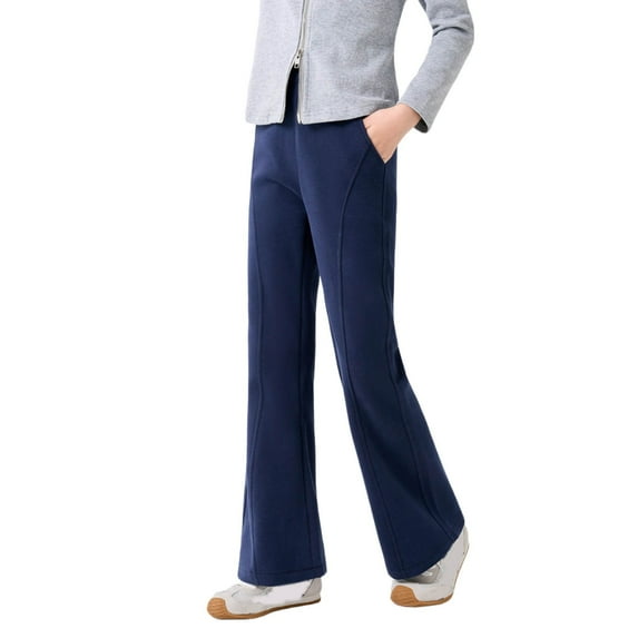 WEIGFI Child Girls Flared Pants Joggers Casual Bootcut Trousers For Kids Fall Everyday Wear Soft Stretchy Comfortable Pants Lovely Solid Color Slacks