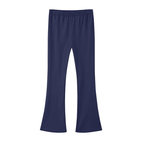 WEIGFI Child High Waist Soft Stretch Casual Pants For Girls With Pockets Comfortable Everyday Wear Holiday Trousers Solid Color Slacks