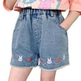 thumbnail image 1 of WEIGFI Child Pants Girls Elastic Waist Shorts Casual Comfort Stretchy Soft Breathable Summer Playwear Toddler To Kids Active Wear Boho Bottoms, 1 of 7