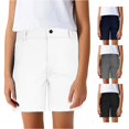 thumbnail image 1 of WEIGFI Child Toddler Boys School Uniform Shorts Formal Dress Flat Front Chino With Pockets Outdoor Playwear Solid Color Summer Casual Daily Wear Funny Vacation Bottoms,White,9-10 Years, 1 of 4