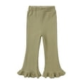 thumbnail image 1 of WEIGFI Child Toddler Girl High Elastic Waist Flare Leg Pants Casual Long Bell Bottom Trousers Comfort Solid Color Athletic Joggers Outdoor Slacks, 1 of 3
