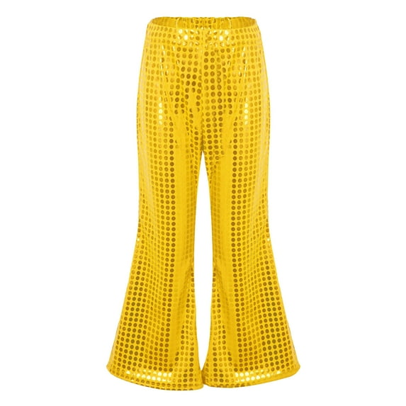 WEIGFI Child Toddler Girls Boys Casual Sequin Glitter Party Carnival Gown Bottom Toursers Pants Trendy Trousers Solid Color Slacks