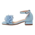 thumbnail image 1 of WEIGFI Child Toddler Girls Sandals Open Square Toe Soft Sole Solid Color Summer Floral Heeled Dressy Casual Footwear Adjustable Strap Funny Holiday Shoes,Blue,12-12.5 Years, 1 of 7