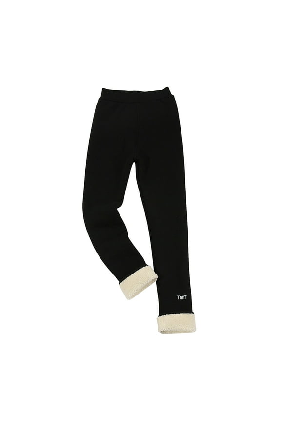 Child Toddler Kids Baby Girls Cotton Thick Fuzzy Warm Leggings Pantihose Stretchy Basic Ankle Length Pants Pantyhose For Winter Stocking Versatile Trousers Solid Color Slacks