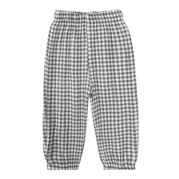 WEIGFI Child Toddler Pants Kids Baby Girls Boys Elastic Waist Soft Linen Harem Pants Summer Fall Long Pants Cozy Trousers Solid Color Slacks