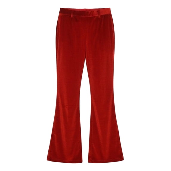 WEIGFI Child Velvet Flare Pants For Girls Elegant Solid Color Wide Leg Trousers Soft Stretch Comfortable Casual Wear Party Pants Cute Slacks