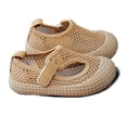 thumbnail image 1 of WEIGFI Children'S Sandals Closed Toe Soft Sole Kindergarten Indoor Summer Mesh Dance Practice Wear Comfort Lightweight Adjustable Strap Kawaii Beach Shoes,Khaki,5-5.5 Years, 1 of 4