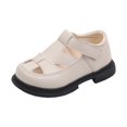thumbnail image 1 of WEIGFI Infant Todder Girls Sandals Closed Toe Solid Color Comfort Breathable Roman Style Casual Summer Footwear Lightweight Soft Sole Daily Wear Adjustable Strap Adorable Beach Shoes,Beige,2-3 Years, 1 of 4