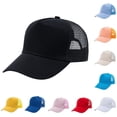 thumbnail image 1 of WEIGFI Kid Boys Girls Baseball Cap Sun Hat With Mesh Adjustable Snapback Solid Color Outdoor Sports Lightweight Caual Summer Daily Wear Soft Vacation Hats,Black,3-10 Years, 1 of 4