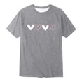 thumbnail image 1 of WEIGFI Kid Toddler Boys Tee Love Heart Graphic Print Casual Summer Short Sleeve Round Neck Cozy Beach Tops,Grey,10-11 Years, 1 of 4