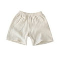 thumbnail image 1 of WEIGFI Toddler Baby Boys Girls Casual Shorts Summer Playwear Elastic Waist Stretch Solid Color Lightweight Comfort Home Everyday Relaxed Party Bottoms,Beige,18-24 Months, 1 of 6