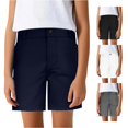 thumbnail image 1 of WEIGFI Toddler Baby Boys School Uniform Shorts Formal Dress Flat Front Chino With Pockets Outdoor Playwear Solid Color Summer Casual Daily Wear Funny Vacation Bottom,Navy,15-16 Years, 1 of 4