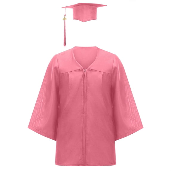 WEIGFI Toddler Girls Boys Formal Graduation Outfits Cap And Gown With 2026 Tassel Set Kindergarten Preschool Performance Photo Wear Adorable Party Sets,Watermelon Red,4-5 Years