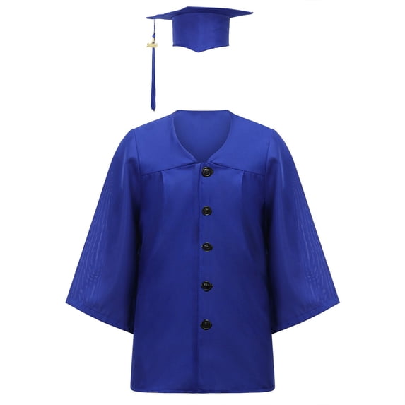 WEIGFI Toddler Girls Boys Kindergarten Graduation Outfits Cap And Gown With 2026 Tassel Set Preschool Performance Formal Photo Wear Relaxed Beach Sets,Blue,8-9 Years