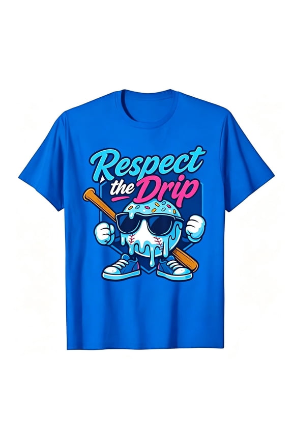 Toddler Boys Tee Shirts Baseball Cartoon Graphic Ice Print Comfort Casual Summer Stylish Short Sleeve Crew Neck Cool Party Top,Blue,10-11 Years