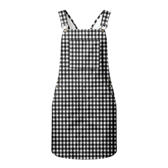 WEIGFI Toddler Kid Girls Dresses Suspender Dress Ice Print With Pockets Casual Plaid Loose Fit Adjustable Strap Playwear Summer Everyday Wear Sweet Party Sundress,Black,4-5 Years
