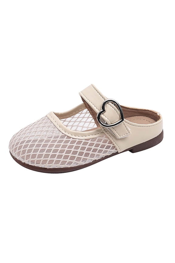 Toddler Kid Girls Sandals Closed Toe Soft Sole Dance Wear Summer Comfort Lightweight Mesh Outdoor Play Adjustable Straps Sweet Pool Slipper,White,9-9.5 Years