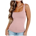 thumbnail image 1 of WEIGFI Women'S Vest Sleeveless Party Blouse Slim Fit Square Neck Solid Color Summer Casual Wear Comfort Stylish Street Tops,Rose Gold,XL, 1 of 3
