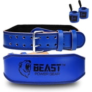 WEIGHT LIFTING BELT Weight Lifting Belt 4inch Leather Belt With Free Wrap - Foam Padded Back Support Gym Belt for weightlifting, Bodybuilding Men & Women