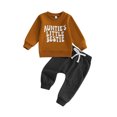 thumbnail image 1 of WEIKBMOL 2Pcs Toddler Baby Boys Clothes 6M 1T 2T 3T Kids Boys Casual Spring Outfits Long Sleeve Crew Neck Letters Print Sweatshirt +Elastic Waist Sweatpants, 1 of 7