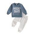 thumbnail image 1 of WEIKBMOL 2Pcs Toddler Baby Boys Clothes 6M 1T 2T 3T Kids Boys Casual Spring Outfits Long Sleeve Crew Neck Letters Print Sweatshirt +Elastic Waist Sweatpants, 1 of 7