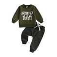 thumbnail image 1 of WEIKBMOL 2Pcs Toddler Baby Boys Clothes 6M 1T 2T 3T Kids Boys Casual Spring Outfits Long Sleeve Crew Neck Letters Print Sweatshirt +Elastic Waist Sweatpants, 1 of 7