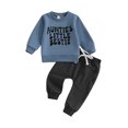 thumbnail image 1 of WEIKBMOL 2Pcs Toddler Baby Boys Clothes 6M 1T 2T 3T Kids Boys Casual Spring Outfits Long Sleeve Crew Neck Letters Print Sweatshirt +Elastic Waist Sweatpants, 1 of 7