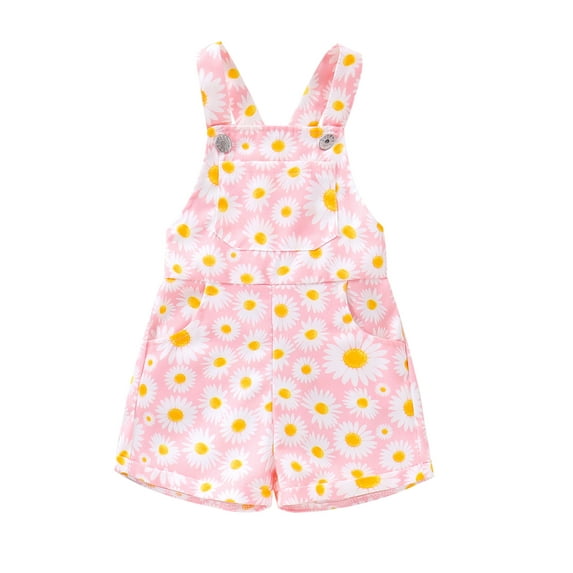 WEIKBMOL Toddler Baby Girl Clothes Flower Denim Overalls Romper Jumpsuit 6M 1T 2T 3T 4T Little Girl Summer Suspender Shorts