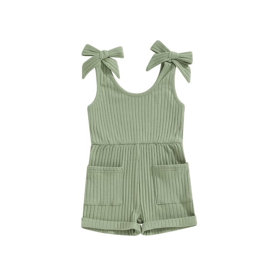 WEIKBMOL Toddler Baby Girl Summer Clothes 6M 1T 2T 3T 4T Sleeveless Ribbed Knitted Jumpsuit Shorts Overalls Baby One Piece Outfit