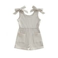 thumbnail image 1 of WEIKBMOL Toddler Girls Romper Pants Sleeveless Ribbed Short Jumpsuit Pants 6M 12M 24M 2T 3T 4T Baby Girls Summer Clothes, 1 of 9