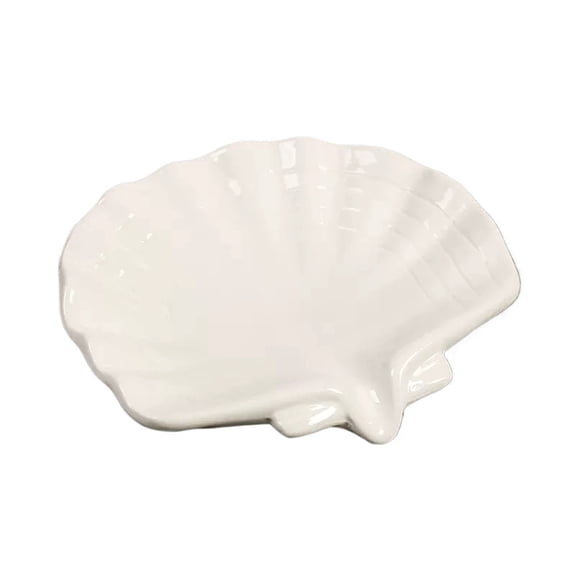 WEIKE Ceramic soap rack, sea shell shape with automatic drainage function, easy to clean