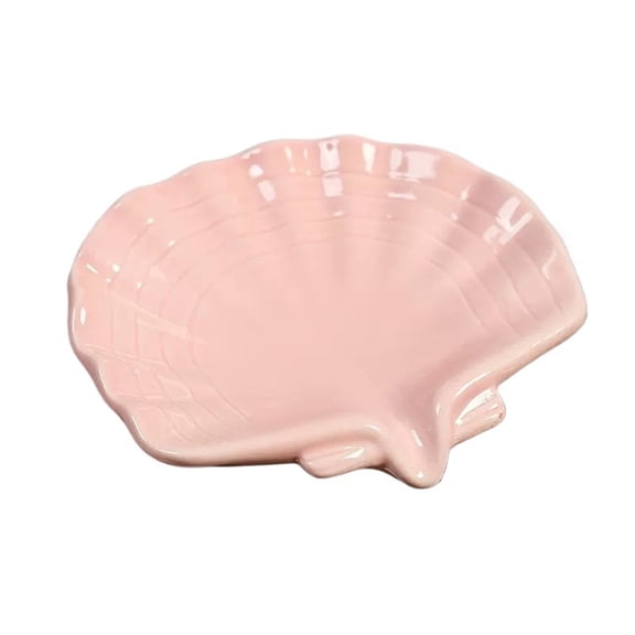 WEIKE Ceramic soap rack, sea shell shape with automatic drainage function, easy to clean