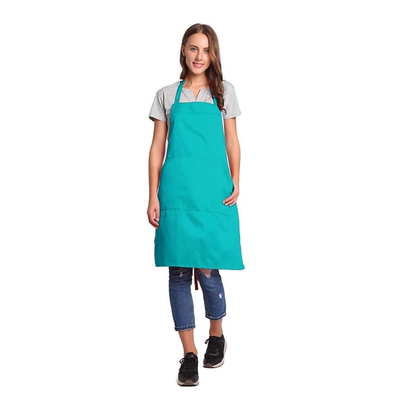 WEIKE Cooking apron with pockets and adjustable neck strap for restaurant bakery chef,