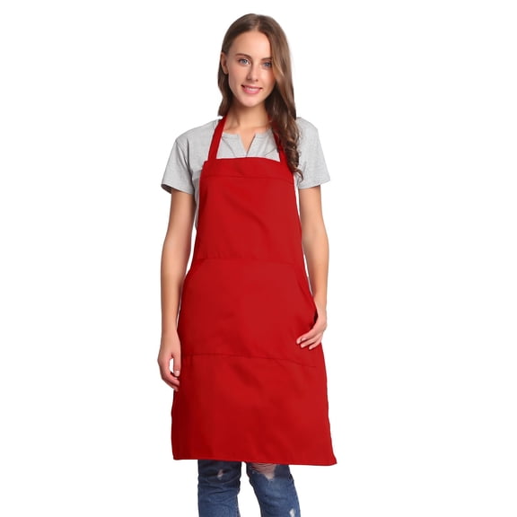 WEIKE Cooking apron with pockets and adjustable neck strap for restaurant bakery chef,